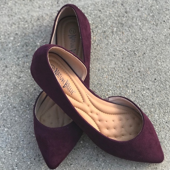 Nature Breeze Shoes - 2 LEFT! Nature Breeze Deep Wine Pointy Toe Flat